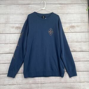 Rip Curl Aloha Hotel Floral Sleeve Crewneck Sweatshirt Men's Size XL Blue